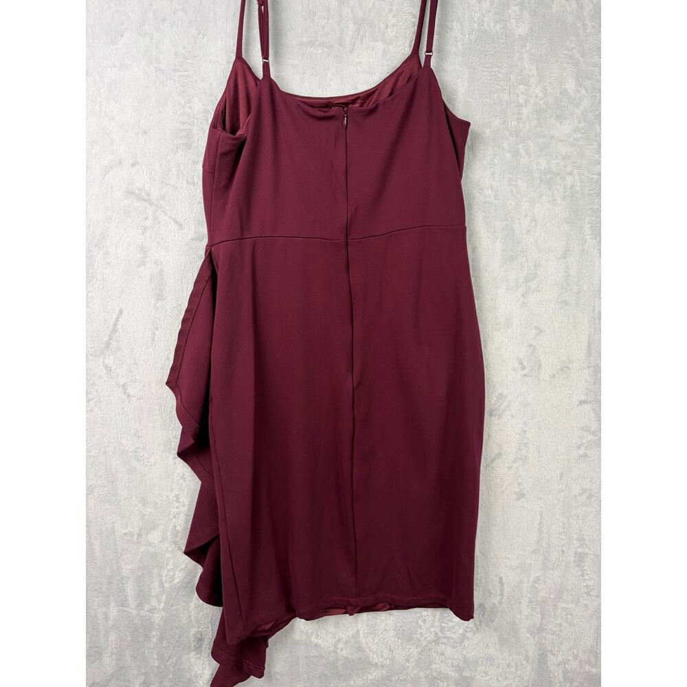 Lulus Adelaide Burgundy Ruffle Bodycon Dress - Size L - Picture 7 of 8